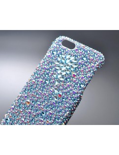 Diamond Flower Bling Swarovski Crystal Phone Cases - Blue