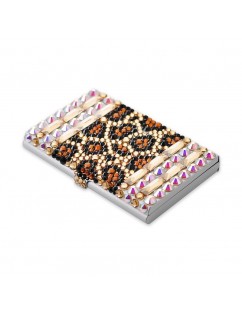 Leopard Stripe Bling Swarovski Crystal Business Card Case