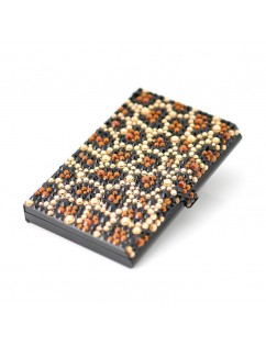 Leopard Bling Swarovski Crystal Business Card Case - Black